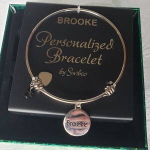 "Brooke" Silver Tone Personalized Bracelet by Swibco